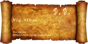 Vig Vitus névjegykártya